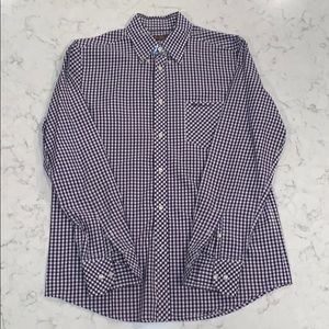 Ben Sherman Button Down Size Large Purple Gingham